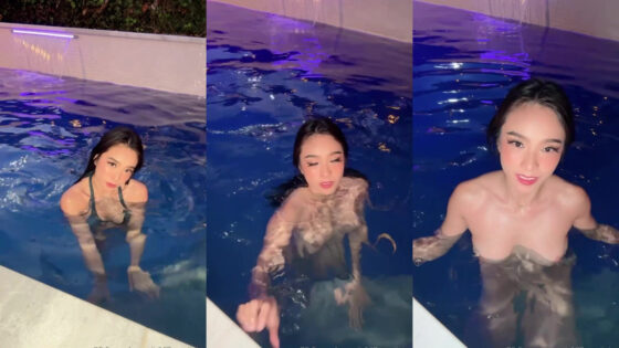 Amiivip se quita el bikini en la piscina
