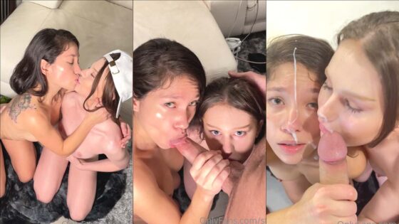DirtyDallas1 y Lily Kawaii chupan una polla juntas