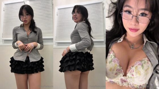 Kittynobi se quita la ropa después del trabajo