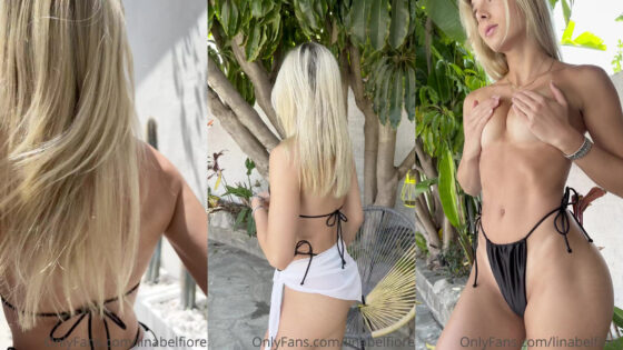 La rubia caliente Lina Belfiore muestra su hermoso culo