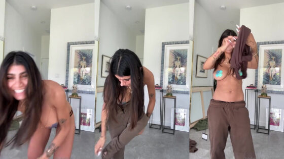 La sensual Mia Khalifa se prueba diferentes atuendos