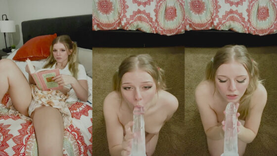 Little_Hails le hace una mamada a un consolador
