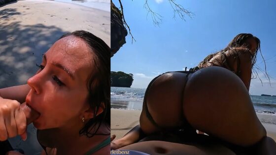 Scarlet Benz es follada por un extraño en la playa