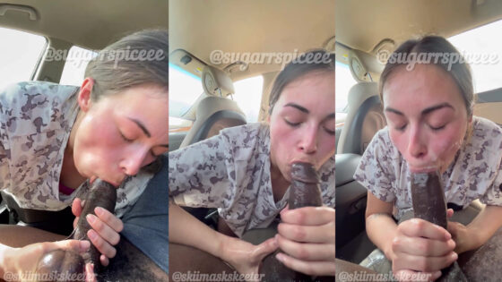 SugarrSpiceee chupa una BBC en el coche