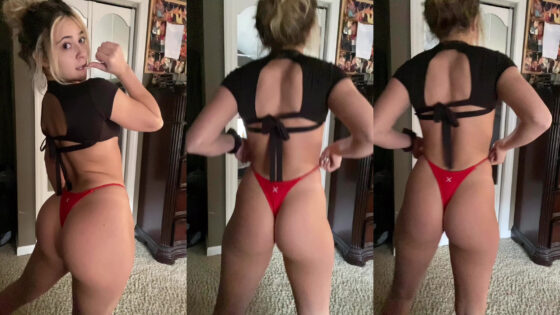 Danicooppss se burla con la parte inferior de su bikini
