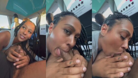 Jaaden Kyrelle chupando una polla en un taxi