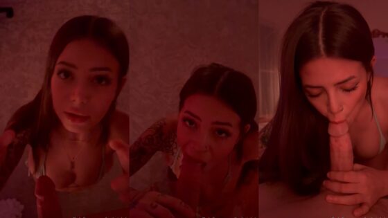 Kait Violet hace una mamada en un cuarto oscuro