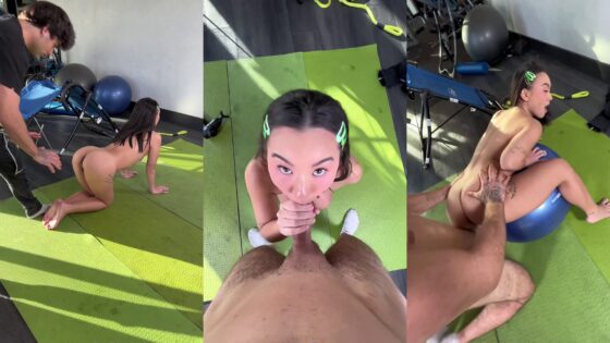 Kimmy Kimm muestra su flexibilidad como entrenadora de gimnasio