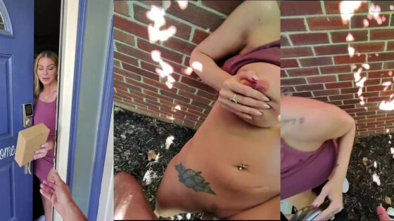 La tetona Brooklyn Chase golpea al repartidor