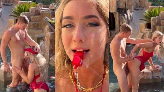 Livvalittle disfruta del sexo con su novio en la piscina