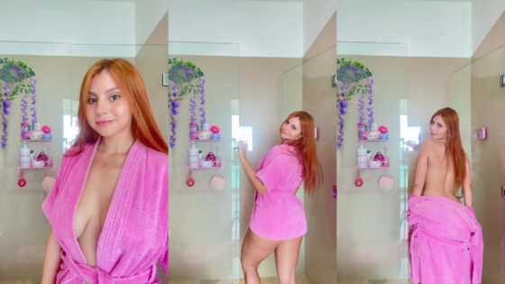 Los sensuales teasers del baño de Emilia Vizcarra