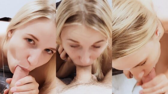 Stacy Starando chupa la polla de su novio y recibe semen