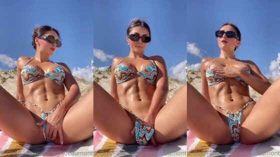 Caryn Beaumont eyacula en la playa