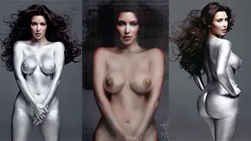 Fotos de pintura corporal plateada desnuda de Kim Kardashian